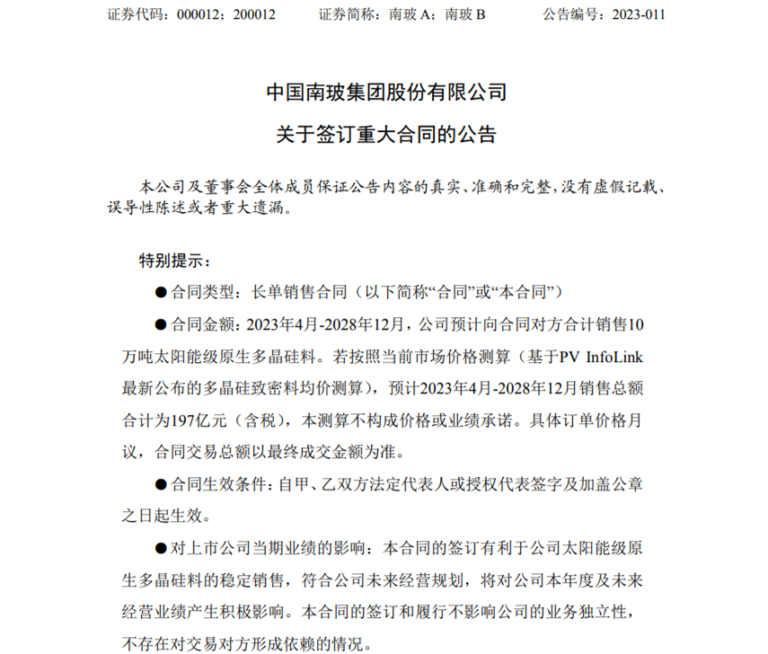 价值 197 亿！200 亿市值老牌玻璃企业签大单