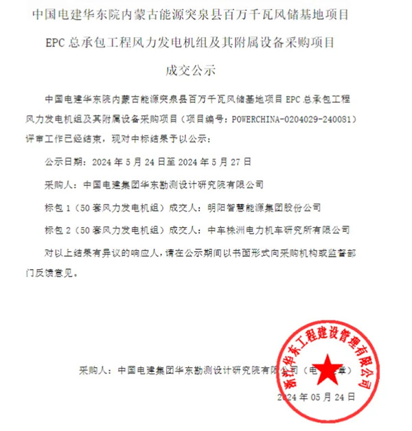 单机要求10MW，两家整机商分羹1GW风机采购(图1)
