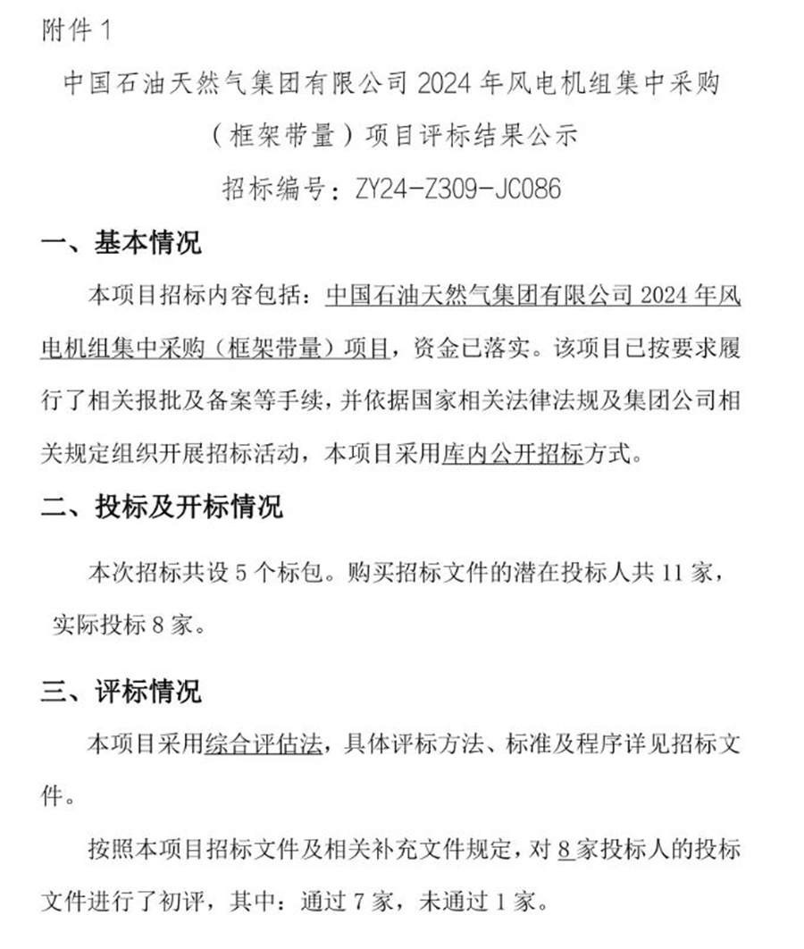 中石油10GW风机大单，花落谁家？(图2)